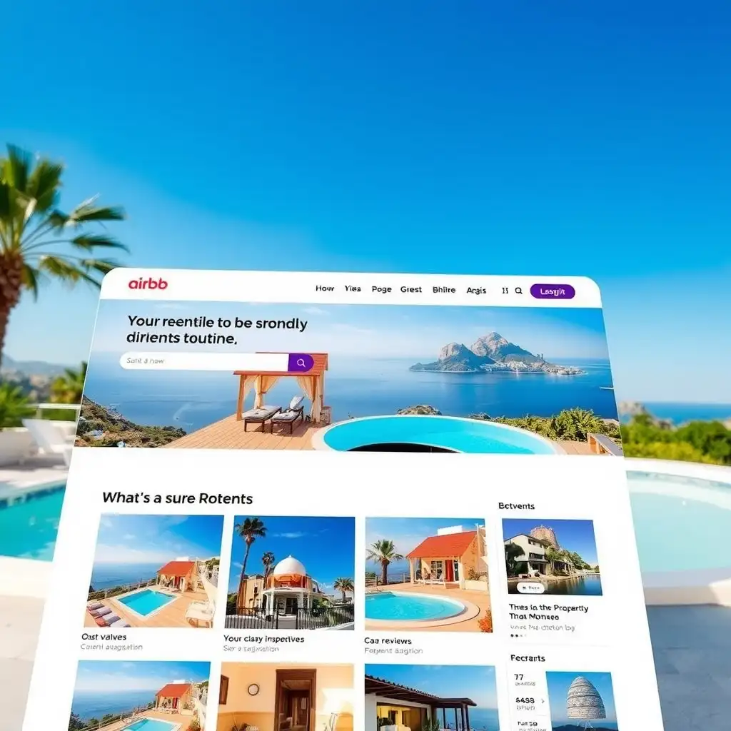 Modern Airbnb property manager website interface featuring high-resolution images, user-friendly navigation, and sections for guest reviews and local attractions.