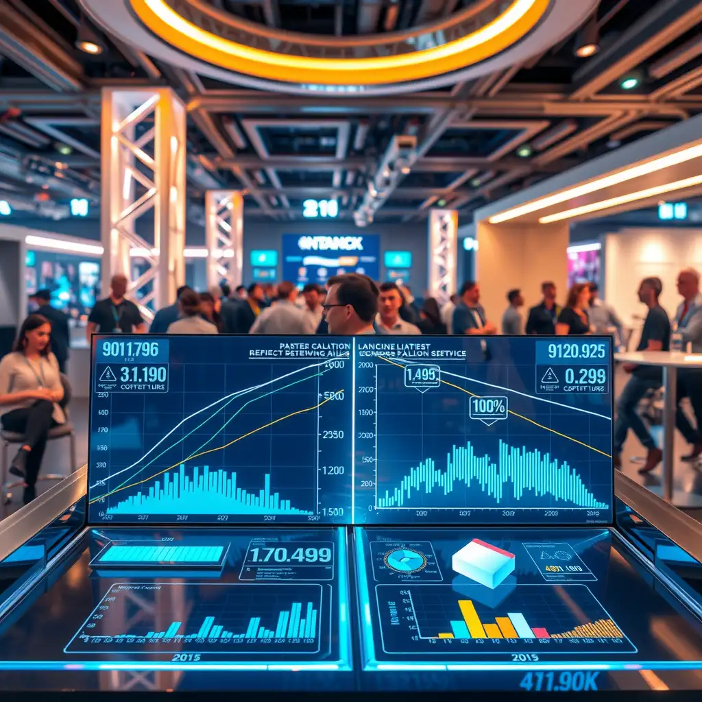 A vibrant tech conference scene showcasing two advanced AI models, DeepSeek Reasoner and OpenAI o1, with interactive displays featuring graphs and algorithms, highlighting collaboration and innovation in artificial intelligence.